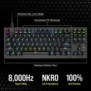Corsair K60 PRO TKL RGB mekanisk gamingtastatur (sort)