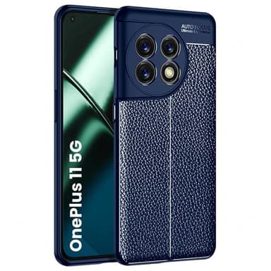 Lærmønstret TPU-deksel OnePlus 11 - Blå