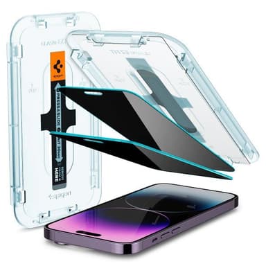 Spigen iPhone 14 Pro Max Skjermbeskytter GLAS.tR EZ Fit Privacy 2-pakning