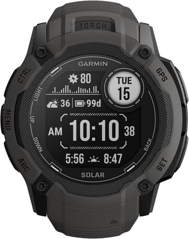 Garmin Instinct 2X Solar utendørsklokke (grafitt)