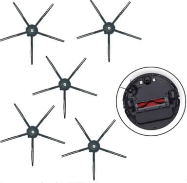 Ersättnings sidoborste 5-pack Sort Xiaomi Roborock S5/S6/T6/E2/E35