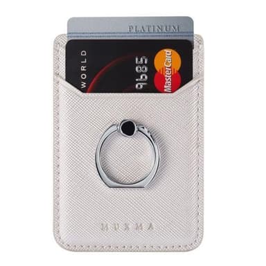 MUXMA Kortholder Ringstativ RFID Blokkerende Kredittkort - Hvit