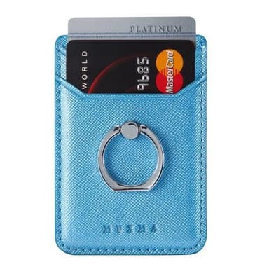 MUXMA Kortholder Ringstativ RFID Blokkerende Kredittkort - Blå