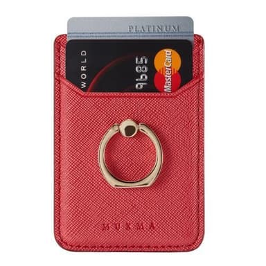 MUXMA Kortholder Ringstativ RFID Blokkerende Kredittkort - Rød