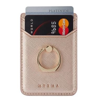 MUXMA Kortholder Ringstativ RFID-blokkerende kredittkort - Rose Gold