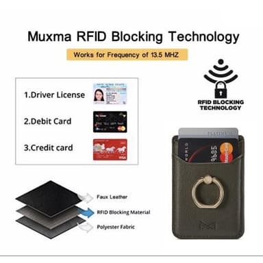 MUXMA Kortholder Ringstativ RFID-blokkerende kredittkort - grønn