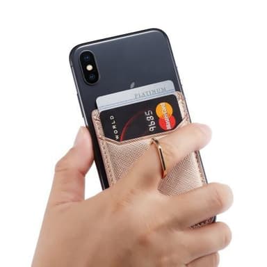 MUXMA Kortholder Ringstativ RFID-blokkerende kredittkort - Rose Gold