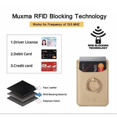 MUXMA Kortholder Ringstativ RFID Blokkerende Kredittkort - Gull