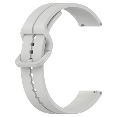 Klokkebånd silikon Lysegrå Samsung Galaxy Watch 5/5 Pro/4/4 Classic, Garmin Forerunner 158/55/245/645/Vivomove, Huawei Watch GT3/GT2 42mm, Huami Amazfit GTS