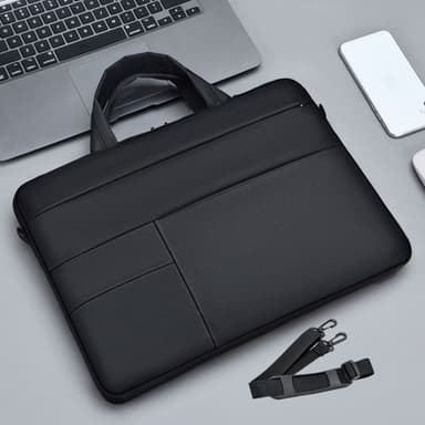 Laptopväska med flera fickor Sort 15.6 inch