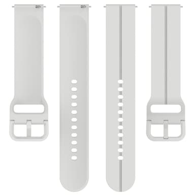 Klokkebånd silikon Lysegrå Samsung Galaxy Watch 5/5 Pro/4/4 Classic, Garmin Forerunner 158/55/245/645/Vivomove, Huawei Watch GT3/GT2 42mm, Huami Amazfit GTS
