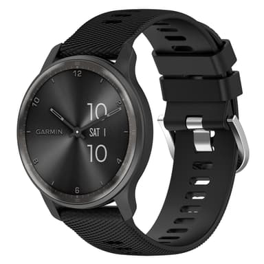 Klokkebånd silikon Sort 22 mm Garmin VivoMove Trend
