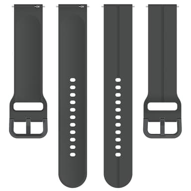 Klokkebånd silikon Mørk grå Samsung Galaxy Watch 3 45 mm/Gear S3 Classic/Frontier, Huawei Watch GT3 SE/3/3 Pro, Honor MagicWatch 2, Garmin Forerunner 255, Fossil Gen 5 Carlyle /J
