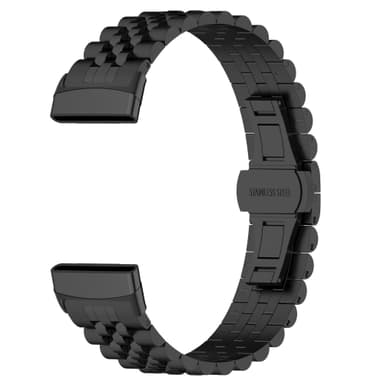 Klokkebånd i rustfritt stål Sort Fitbit Versa 3 / 4 / 5
