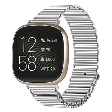 Klockarmband i rostfritt stål Sølv Fitbit Versa 3 / Versa 4 / Sense 2