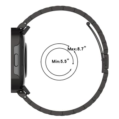 INF Klokkebånd i rustfritt stål Sort Redmi Watch 3