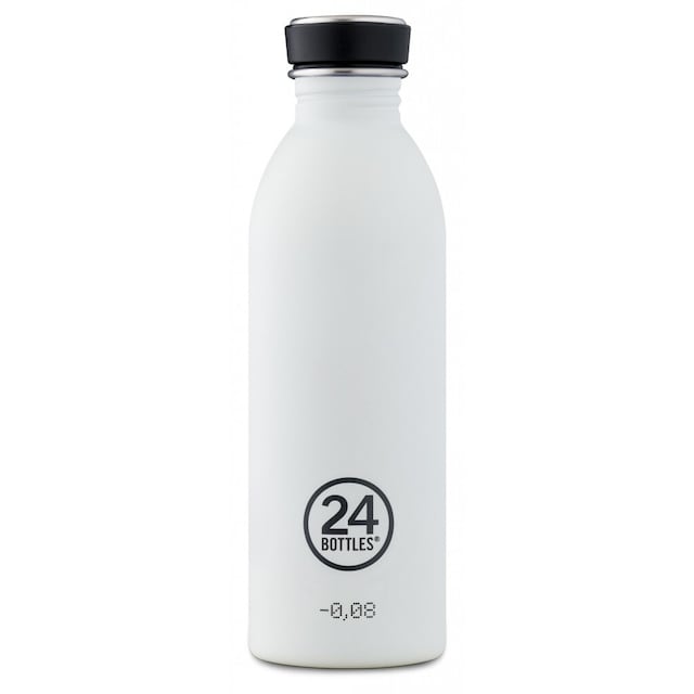 Enkeltvegget drikkeflaske i stål fra 24Bottles, Ice White