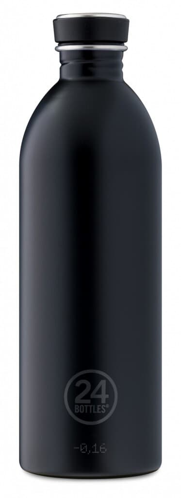 Enkeltvegget drikkeflaske i stål fra 24Bottles, Tuxedo Black