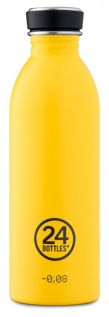 Enkeltvegget drikkeflaske i stål fra 24Bottles, Taxi Yellow