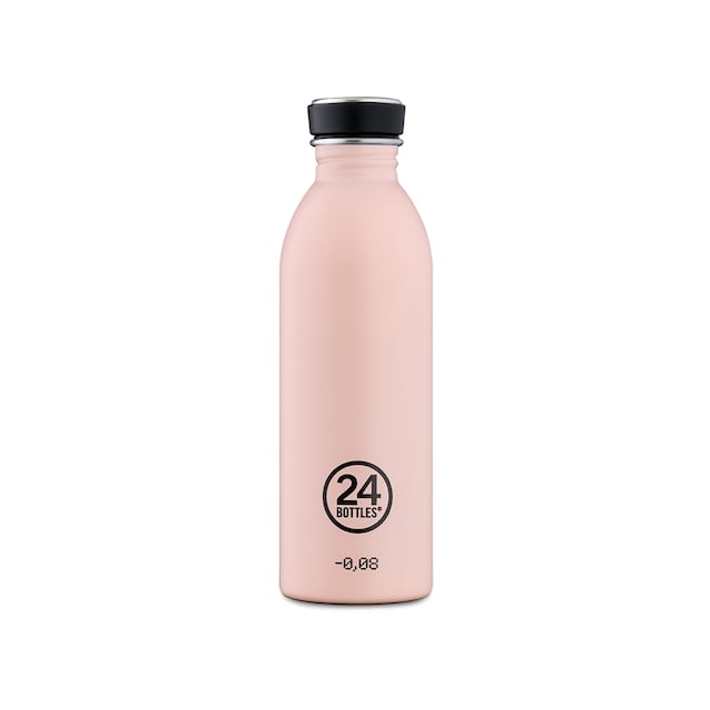 Enkeltvegget drikkeflaske i stål fra 24Bottles, Dusty Pink