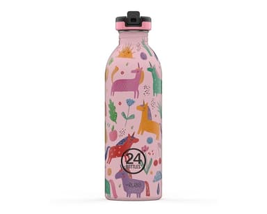 Enkeltvegget drikkeflaske med drikkekork fra 24Bottles, Magic Friends