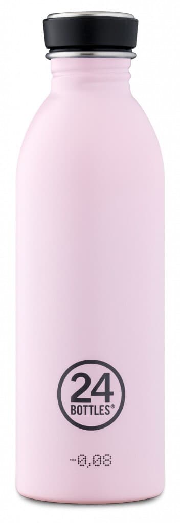 Enkeltvegget drikkeflaske i stål fra 24Bottles, Candy Pink