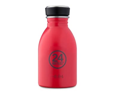 Enkeltvegget drikkeflaske i stål fra 24Bottles, Hot Red