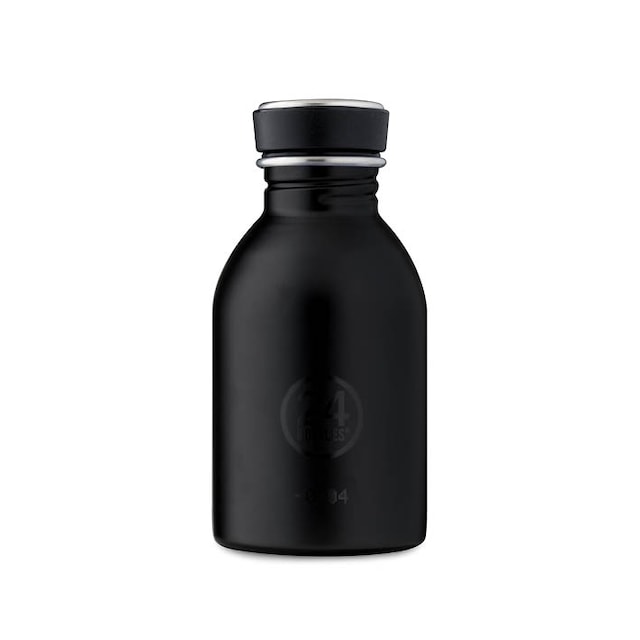 Enkeltvegget drikkeflaske i stål fra 24Bottles, Tuxedo Black