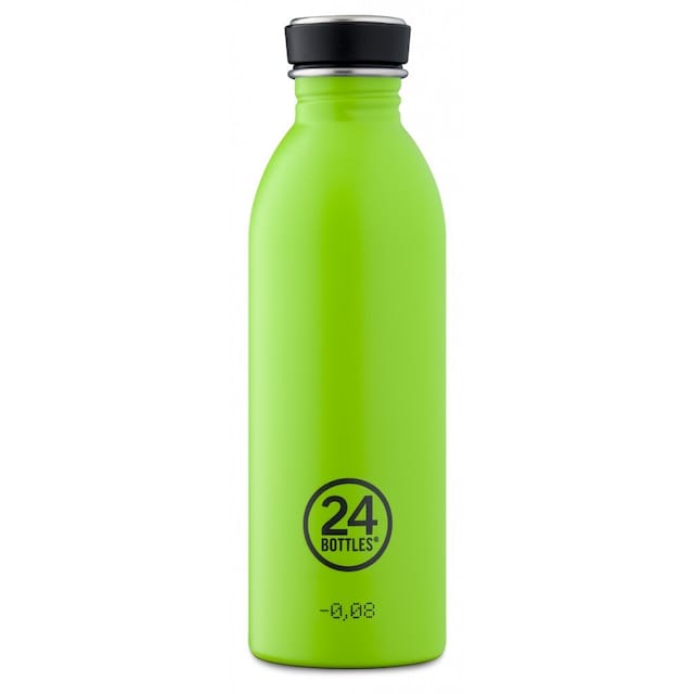 Enkeltvegget drikkeflaske i stål fra 24Bottles, Lime Green