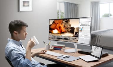 Samsung C34F791 buet 34" skjerm (hvit/sølv)