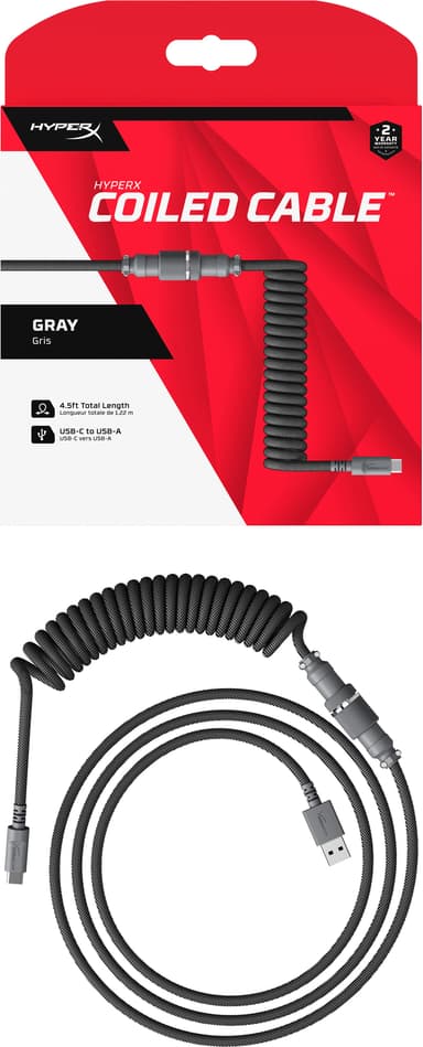 HyperX spiralkabel for tastatur (grå)