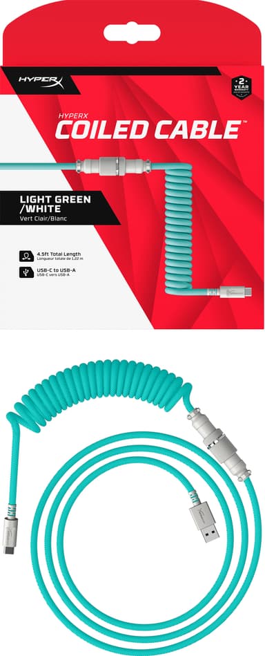 HyperX spiralkabel for tastatur (grønn)