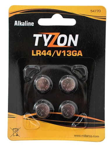 Tyzon LR44/ V13GA alkaliske batterier 4-pk