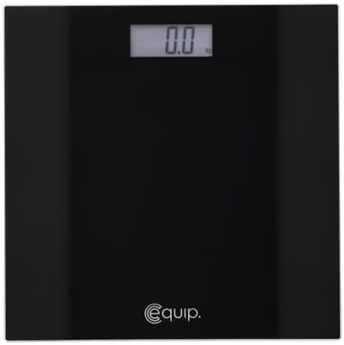 Equip baderomsvekt i sort glass