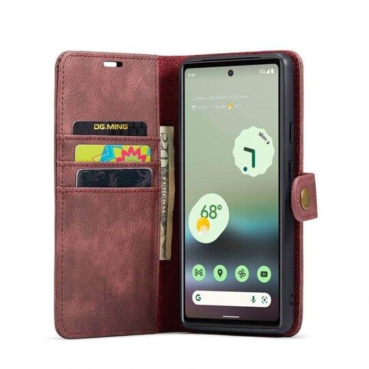 Mobil lommebok DG-Ming 2i1 Google Pixel 6A - Rød