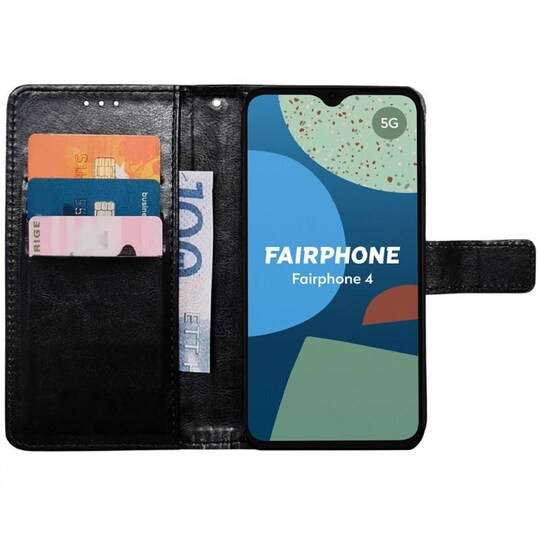 Mobil lommebok 3-kort Fairphone 4 - Sort