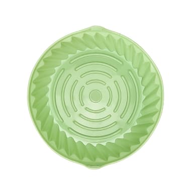 Airfryer silikongryte med håndklemmer Grønn 19 cm
