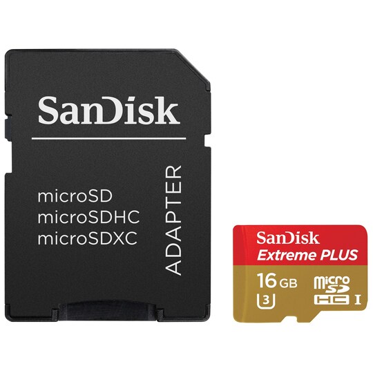 SanDisk Extreme Plus Micro SD-kort 16 GB