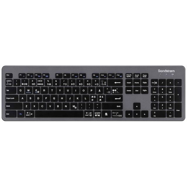 Sandstrøm smalt trådlöst tangentbord (grått/svart)
