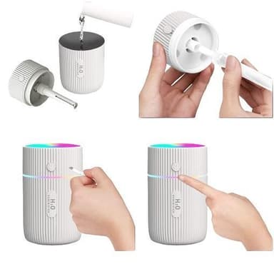 Luftfukter med LED-lys, Hvit