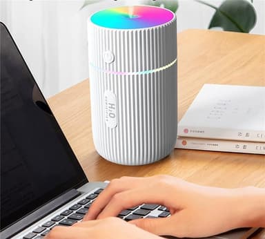 Luftfukter med LED-lys, Hvit