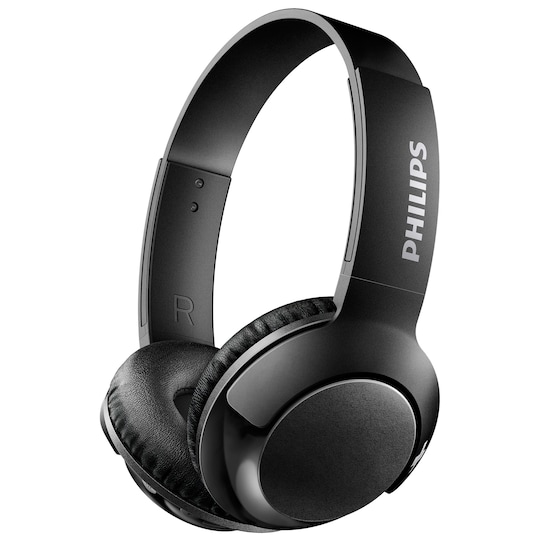 Philips Bass+ trådløse on-ear hodetelefoner (sort)