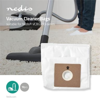 Nedis Støvsugepose- | 10 stk. | Syntetisk | Mest solgt for: Nedis® VCBG300-Series | Hvit