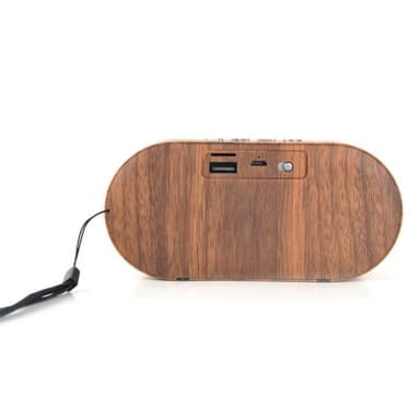 Liten Portabel Bluetooth Høyttaler i Mørkt Tre