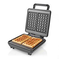 Nedis Waffle Maker | Belgiske vafler | 22 x 12.5 cm | 1200 W | Automatisk temperaturkontroll | ABS / Aluminium