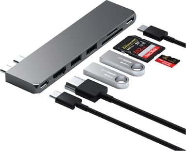 Satechi USB-C Pro Slim USB hub (grey)