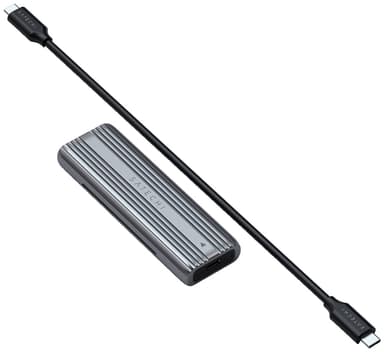 Satechi M.2 NVMe- og SATA SSD-kabinett (grå)