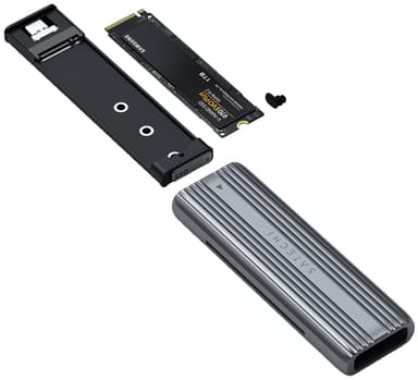 Satechi M.2 NVMe- og SATA SSD-kabinett (grå)