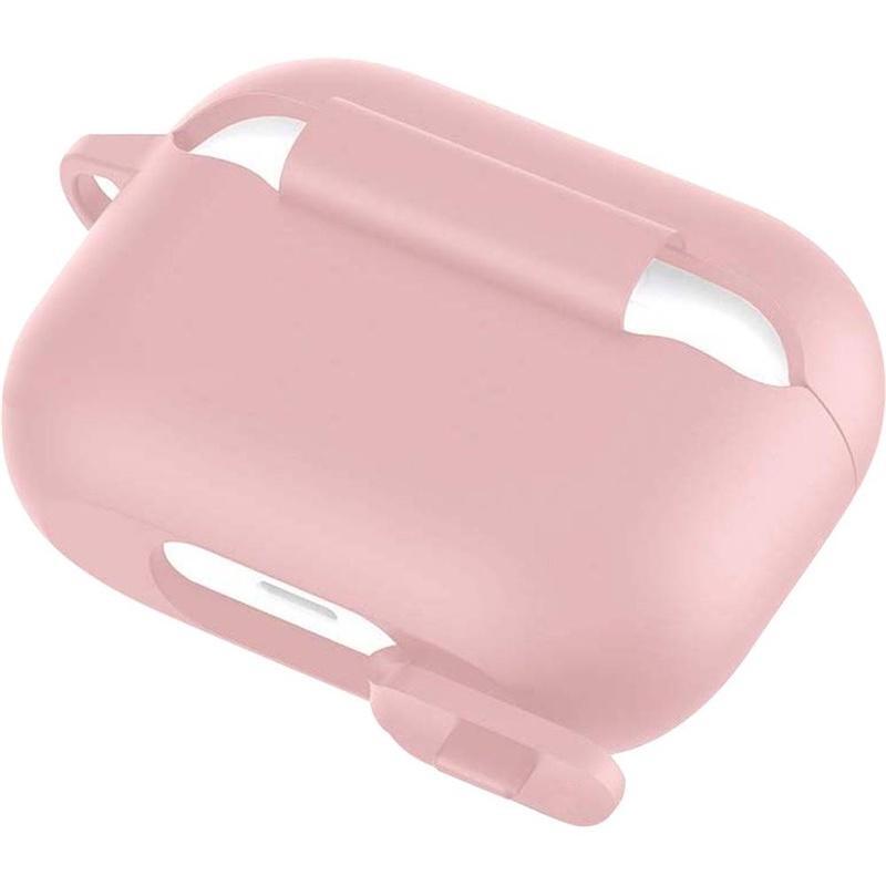 Silikonbeskyttelsesdeksel med krok for Airpods Pro, Pink