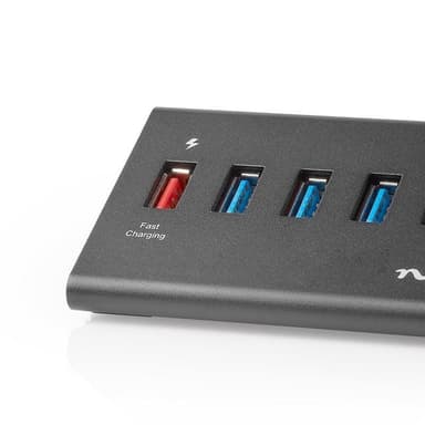 Nedis USB-hub | USB Micro-B Female | USB-A Hun | 5-Port port(s) | QC3.0 / USB 3.2 Gen 1 | Nettstrøm drevet / USB-Strøm | 5 Gbps | 5x USB